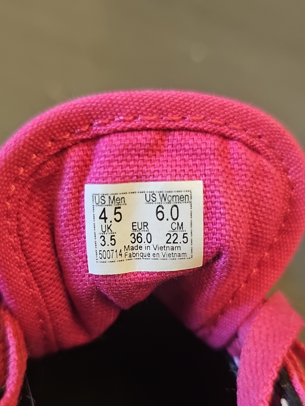 Van's Pink Canvas Low-Top Sneakers with Checker Trim - Picture 5 of 5